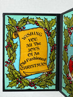 Stained Glass Christmas 2-Panel Greeting Card Style Decor