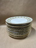 12 Green And Gold GDA Limoges France Salad Plates