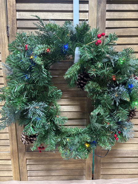 (A) Christmas Wreath with Color Lights - WORKS