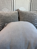 Trio of Grey Beige Throw Pillows with Tassels