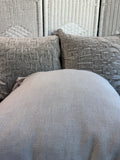 Trio of Grey Beige Throw Pillows with Tassels