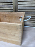 Wooden Crate With Rope Handles