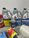 Cleaning Lot W,  Mostly pet items; Most bottles at least half full