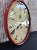 Pier 1 Cafe des Marguerites French Bistro Style Red Crackle Pocket Watch Wall Clock (WORKS)