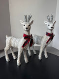 Pair of Glittery Faux Cable Knit Sweater Resin Deer