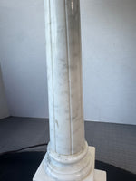 White Marble Column Table Lamp (WORKS)
