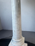 White Marble Column Table Lamp (WORKS)