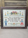 Vintage Cross Stitch with Welcome Message