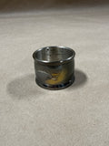Set of 6 Black Enamel Japanese Napkin Rings with Gold Etchings And Silver With Box // 2 Sets Available // *** Priced Individually ***