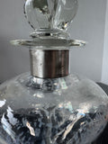 Denmark Vintage Glass Decanter with Sterling Silver Band - AS IS