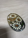 Oval Brass Daisy And Butterfly Suncatcher (B)