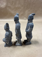 Set Of 3 Terracotta Chinese Warrior Figurines