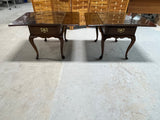 Harden Pair of Drop Leaf End Tables with Protective Glass