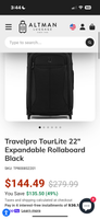 Travel Pro Black Expandable Spinner Luggage (2 AVAILABLE—PRICED INDIVIDUALLY AT $65 EACH)