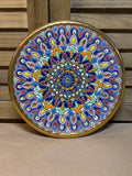 Spanish Decorative Enamel & 24K Gold Painted Wall Plate (A)