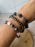 Trio of Silver Tone & Stretch Bracelets