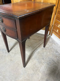 Mahogany Association Inc. Leather Inlay End Table with Drawer