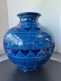 Nazareno Picchiotti Large Blue Italian Pottery Vase