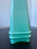 Translucent Aqua Art Deco Style Glass Vase