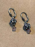 Silver/Pink/Rhinestone Earrings