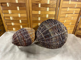 Rustic Woven Baskets with Handles, Set of 2, (K)