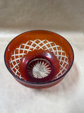 Bohemian Style Fire Red Pedestal Bowl