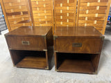 Henredon Nightstands with Brass Accents, (2)