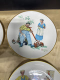 Gotham Norman Rockwell Four Seasons Plates, 4 Pieces