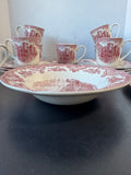 (H) 16-Piece Johnson Bros. Old Britain Castles Pink China Set