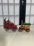 Assorted Ornaments: Cars/Trucks/Wagon/Train. 6 pc