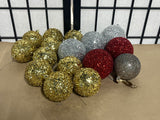 16 pc Shimmery/Glitter Ornaments, Lot J