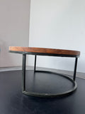 Rustic Round Metal & Wooden Platform Style Plant Stand (B)