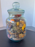 Green Tone Vintage Lidded Jar with Fall Potpourri