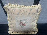 Needlework Pillow with Tasseled Edges