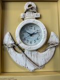 Sealed Shabby Chic Anchor Nautical Wall Clock in Box