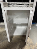4-Tier White Wicker Shelving Unit with Cabinet