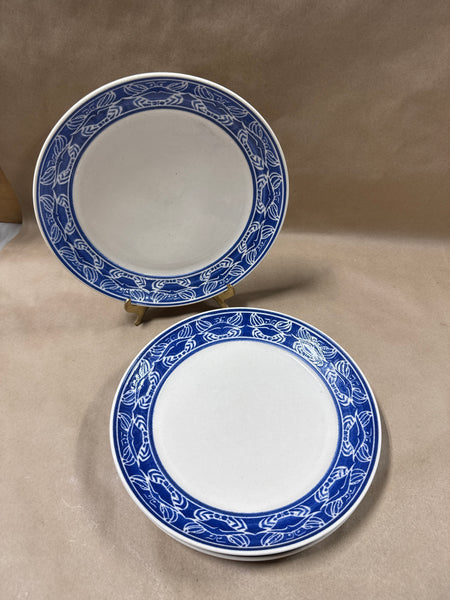 Set Of 3 Nautical Pottery Plates By Jane Hallie Ford