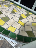 Outdoor White Metal Mosaic Wine Rack Bar Console Table