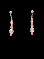 Clear/Pink Beaded Earrings