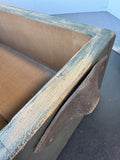 Give Thanks Primitive Style Wooden Planter or Storage Box with Leather Handles