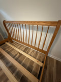 Oak California King Bed with Rails and Slats