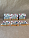 Stoneware Crock Style Cork Back Coasters - Set Of 6 - (E)