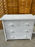 White Wicker Dresser with Mirror