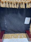 Plum Purple Velvet Tufted Foot Stool With Golden Fringe