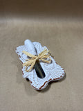 Small Ceramic Seahorse Dish With Matching Spreader
