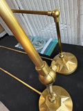 Pair of Brass Swing Arm Adjustable Plug In Wall Sconce Style Lamps (WORKS)