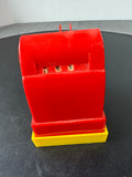 Amsco Vintage Geobra Style Toy Cash Register with Platform & Play Money (WORKS)