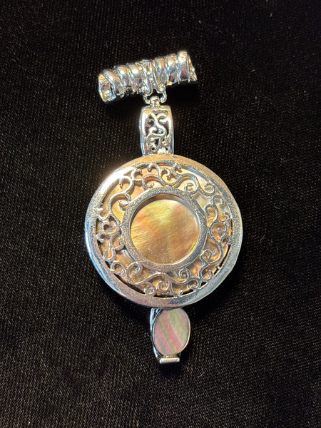 Large Ornate Pendant with Shell Accents