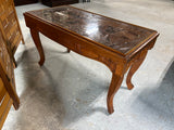 Asian Style Carved Coffee Table with Protective Glass