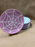 Pastel Colored Spider Web Plates - 7 Pieces